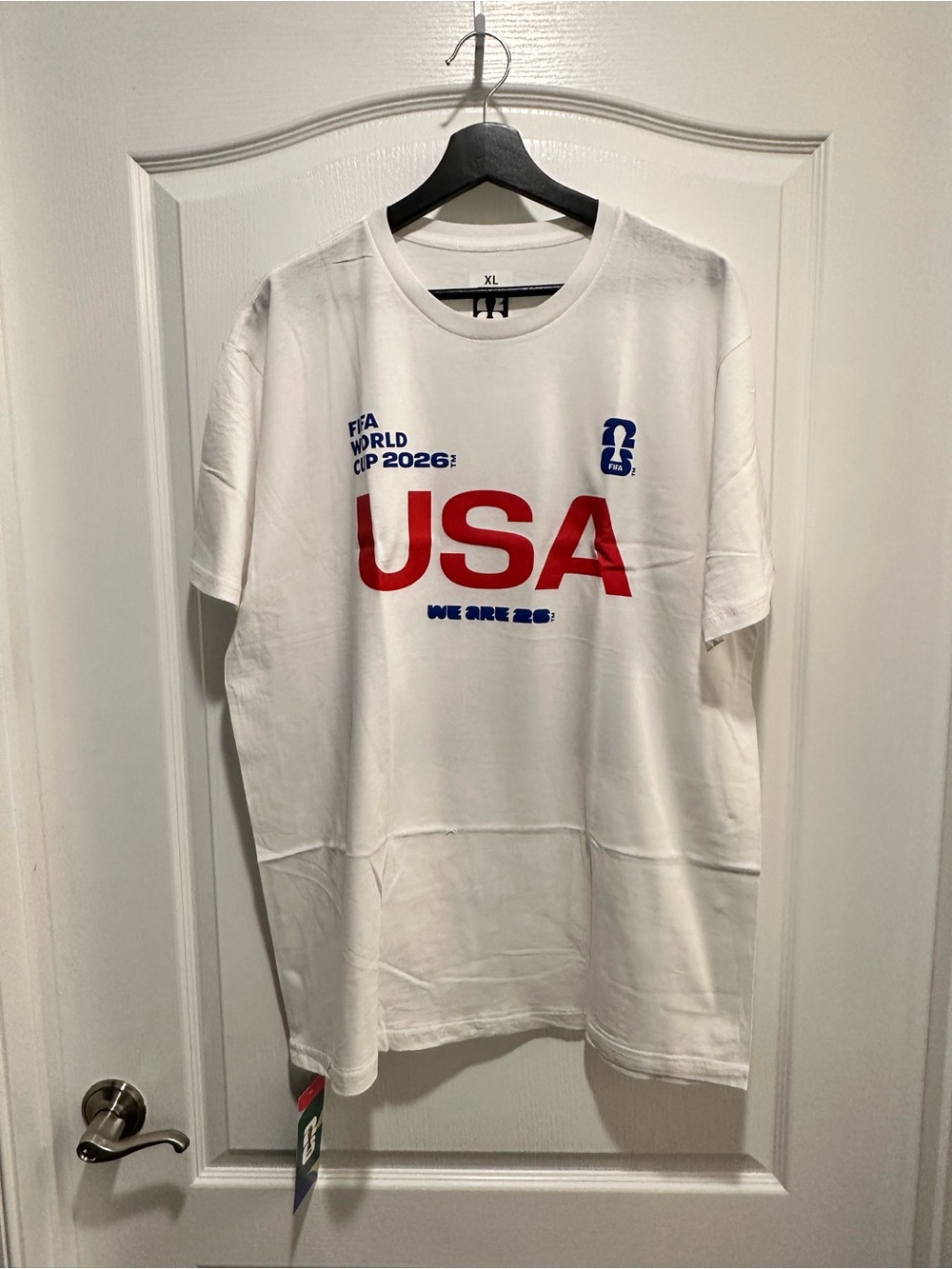 FIFA World Cup 2026 Authentic USA White Red Blue T-Shirt, Size XL - NWT